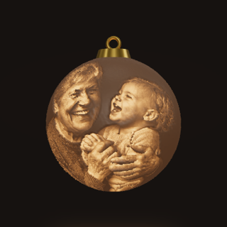 Holiday Ornament lithophane lamp